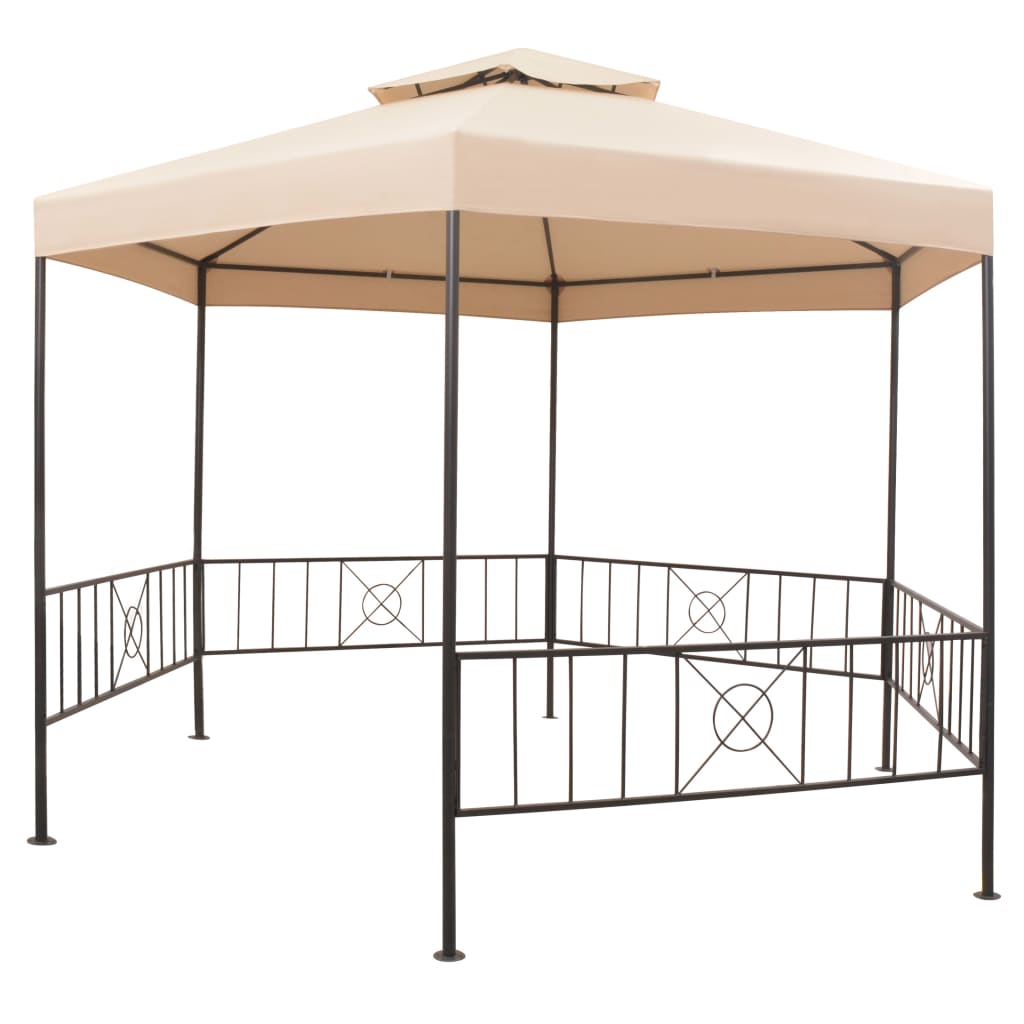 Tuinprieel 323x265 cm hexagonaal beige