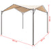 Prieel 3x3 m staal beige