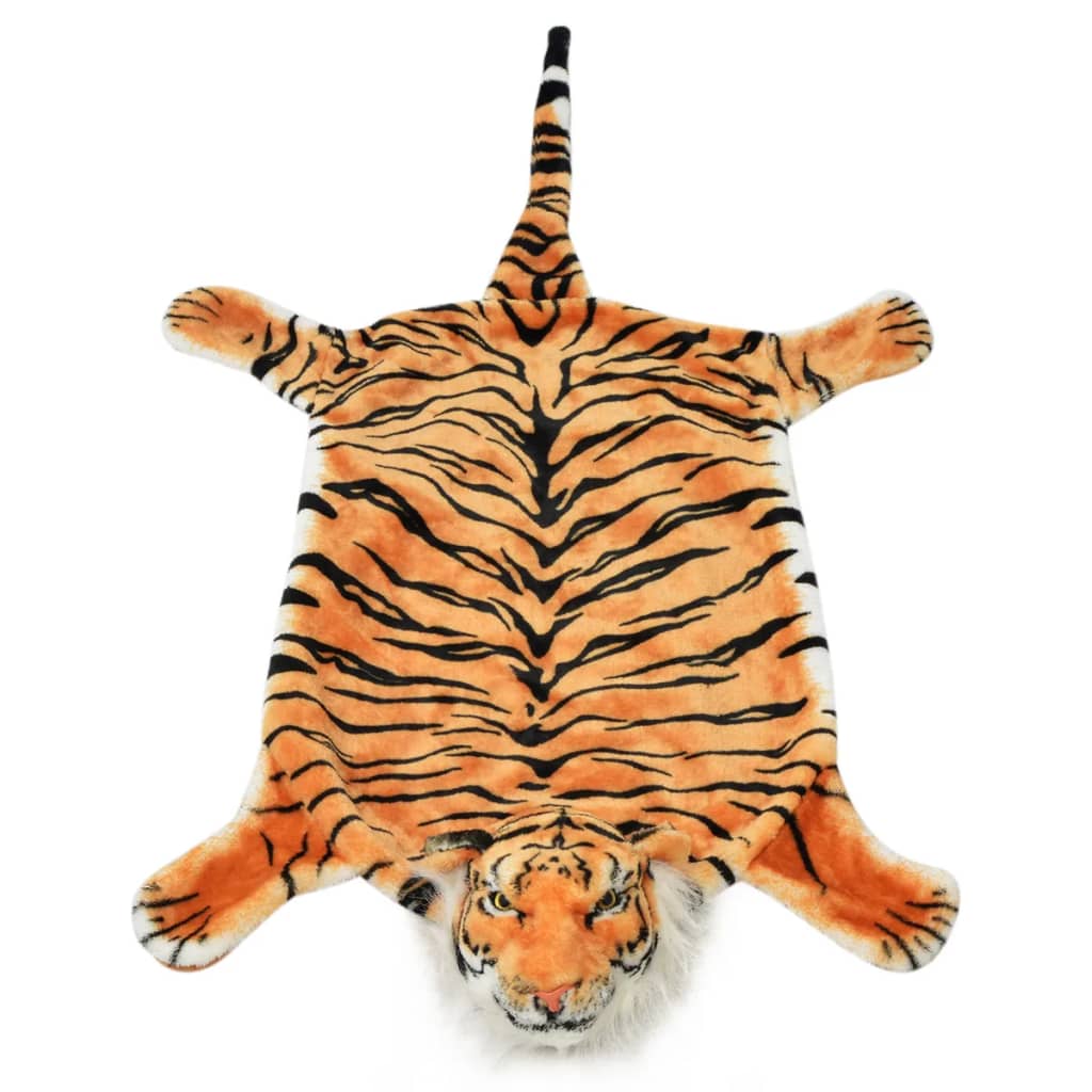 Tijgervloerkleed pluche 144 cm bruin