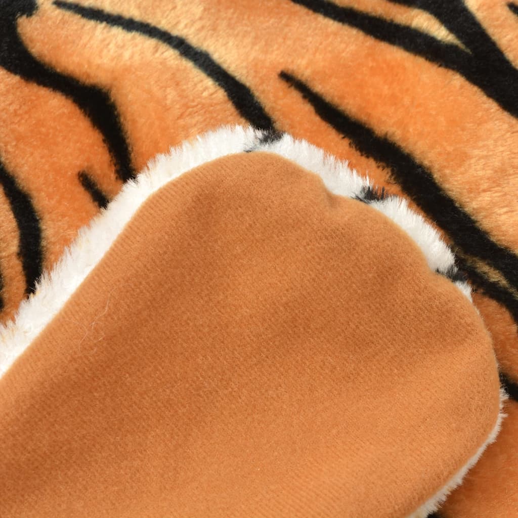 Tijgervloerkleed pluche 144 cm bruin