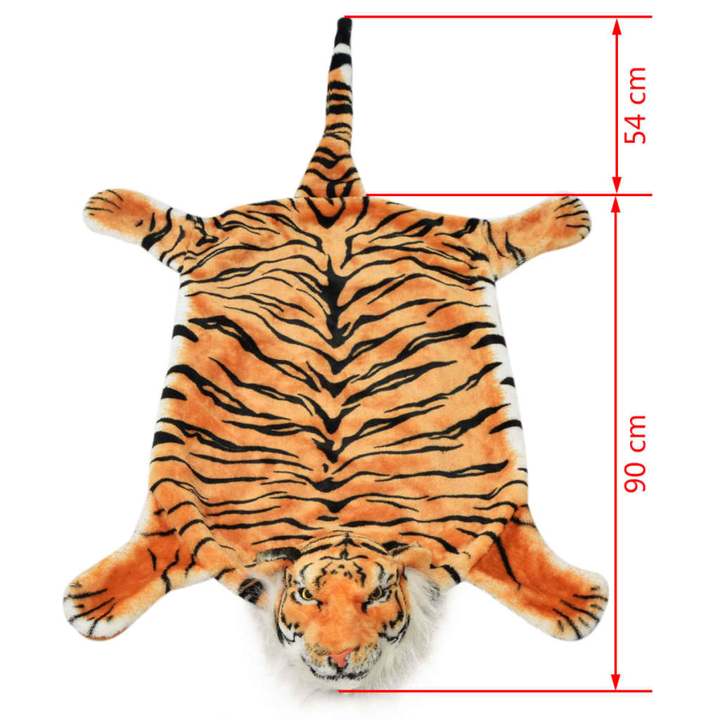 Tijgervloerkleed pluche 144 cm bruin