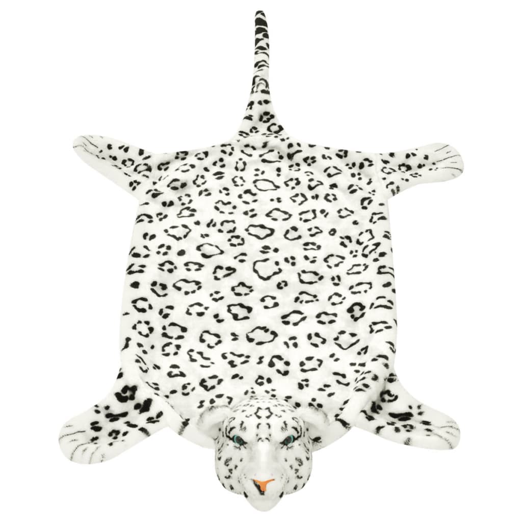 Luipaardvloerkleed pluche 139 cm wit