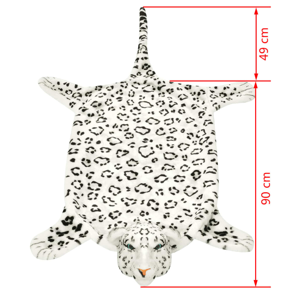 Luipaardvloerkleed pluche 139 cm wit