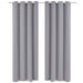 Gordijnen met metalen ringen verduisterend 135x175 grijs 2 st