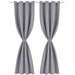 Gordijnen met metalen ringen verduisterend 135x175 grijs 2 st