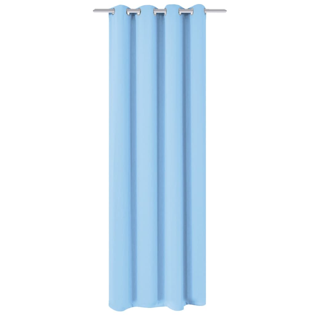 Gordijn met metalen ringen verduisterend 270x245 turquoise
