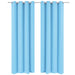Gordijn met metalen ringen verduisterend 270x245 turquoise