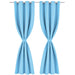 Gordijn met metalen ringen verduisterend 270x245 turquoise