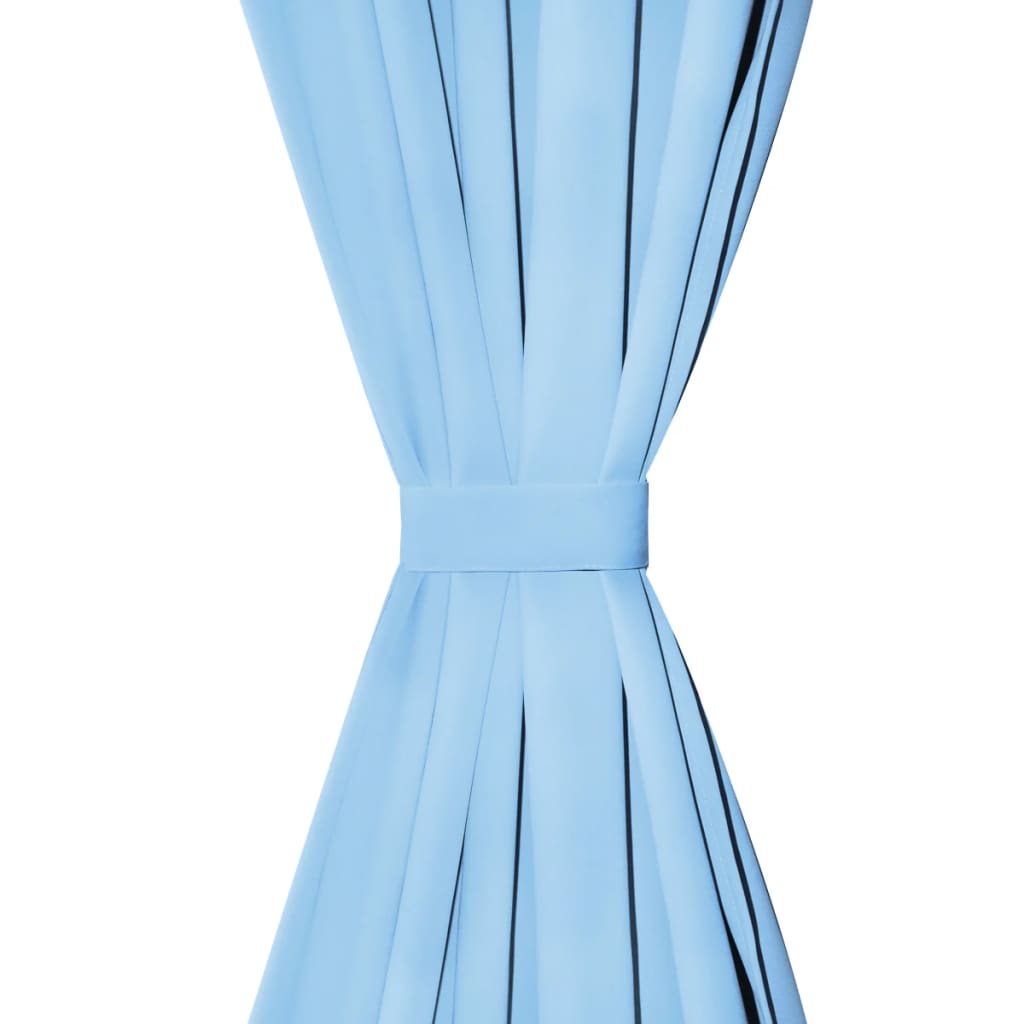 Gordijn met metalen ringen verduisterend 270x245 turquoise