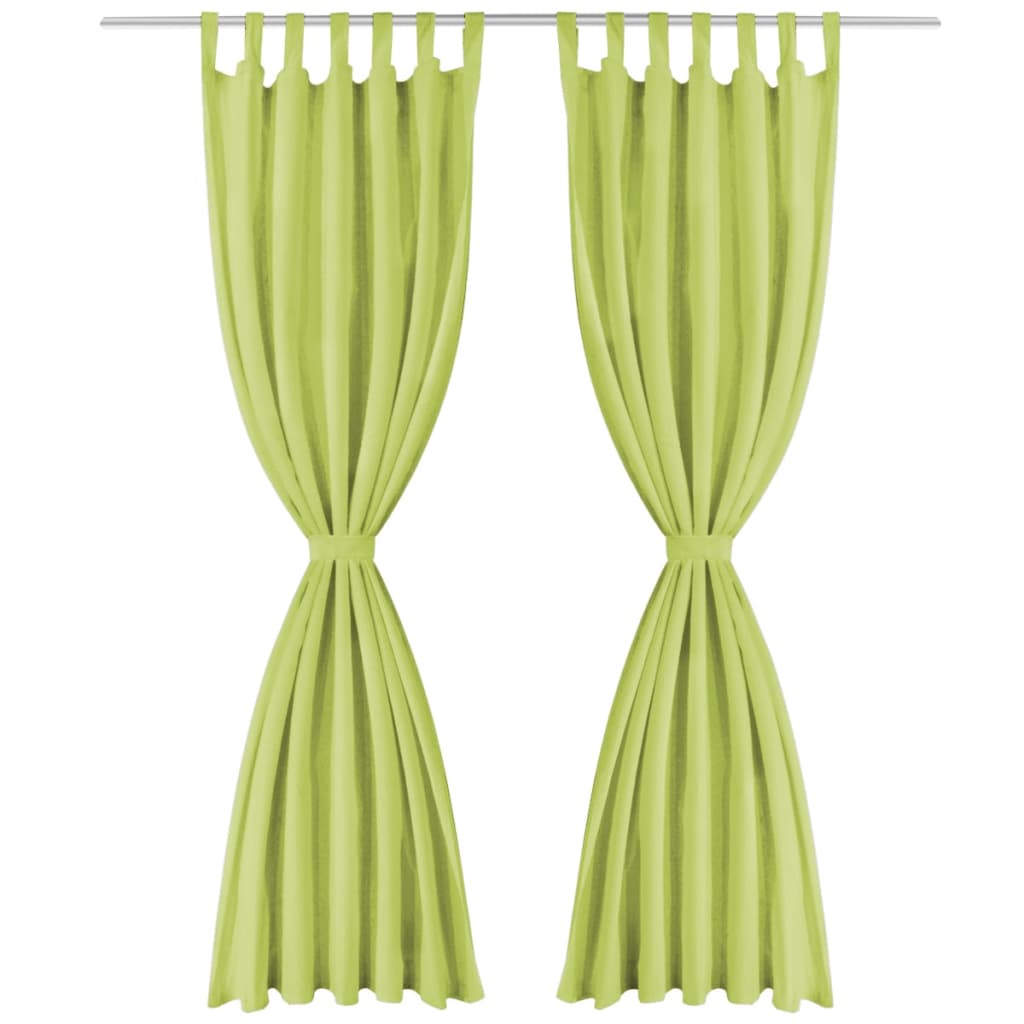 Micro-satijnen gordijnen met lussen 140x175 cm groen 2 st