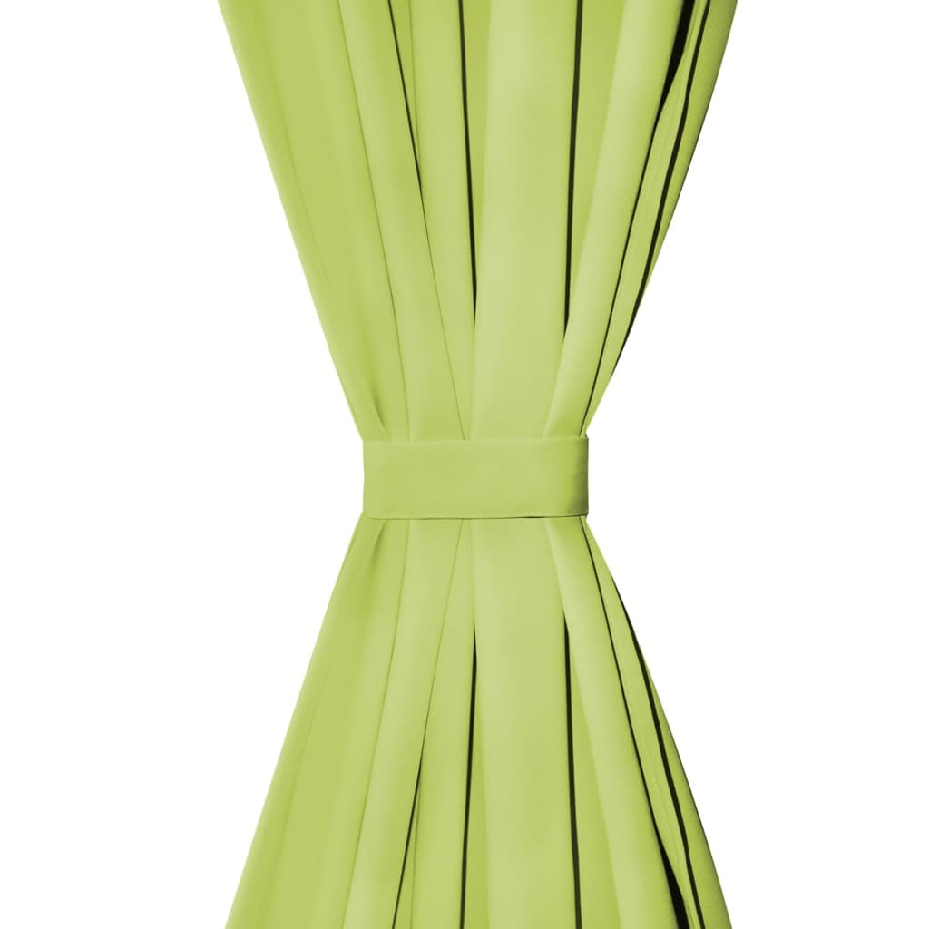 Micro-satijnen gordijnen met lussen 140x175 cm groen 2 st
