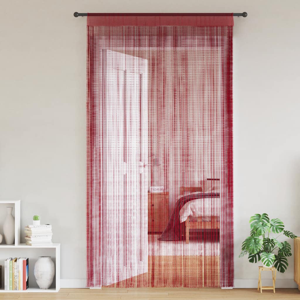 Draadgordijnen 140x250 cm wijnrood 2 st