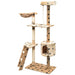 Kattenkrabpaal met sisal krabpalen 150 cm pootafdrukken beige