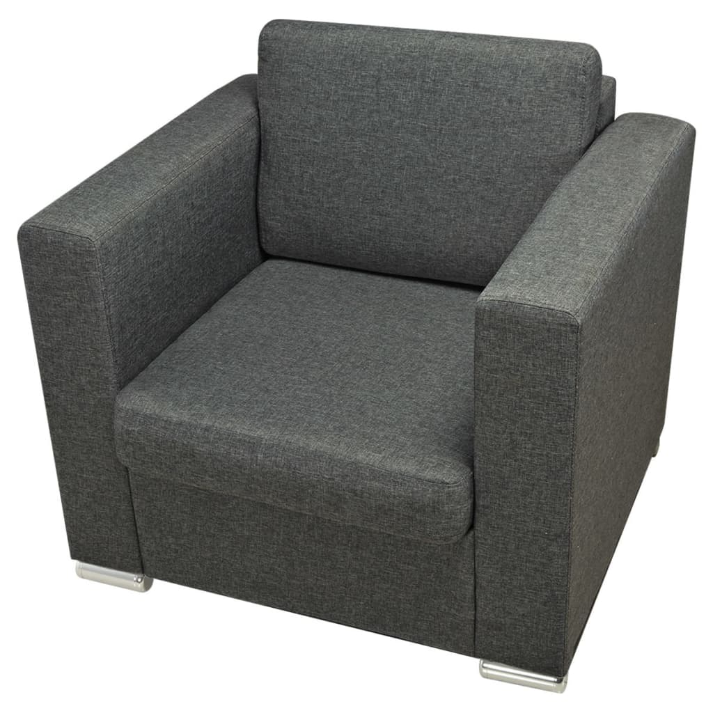 Fauteuil stof donkergrijs