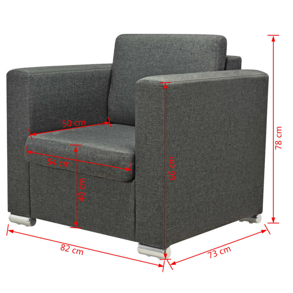 Fauteuil stof donkergrijs