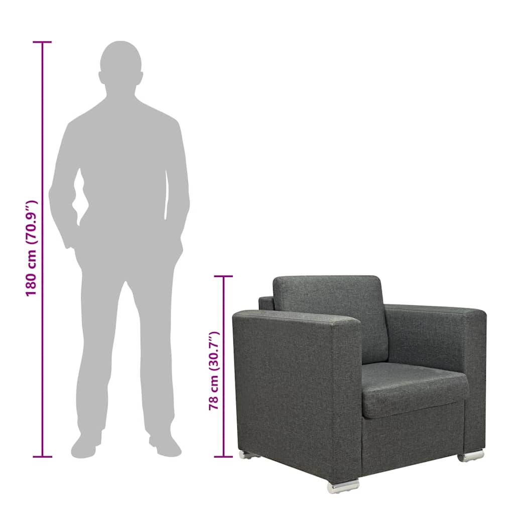 Fauteuil stof donkergrijs