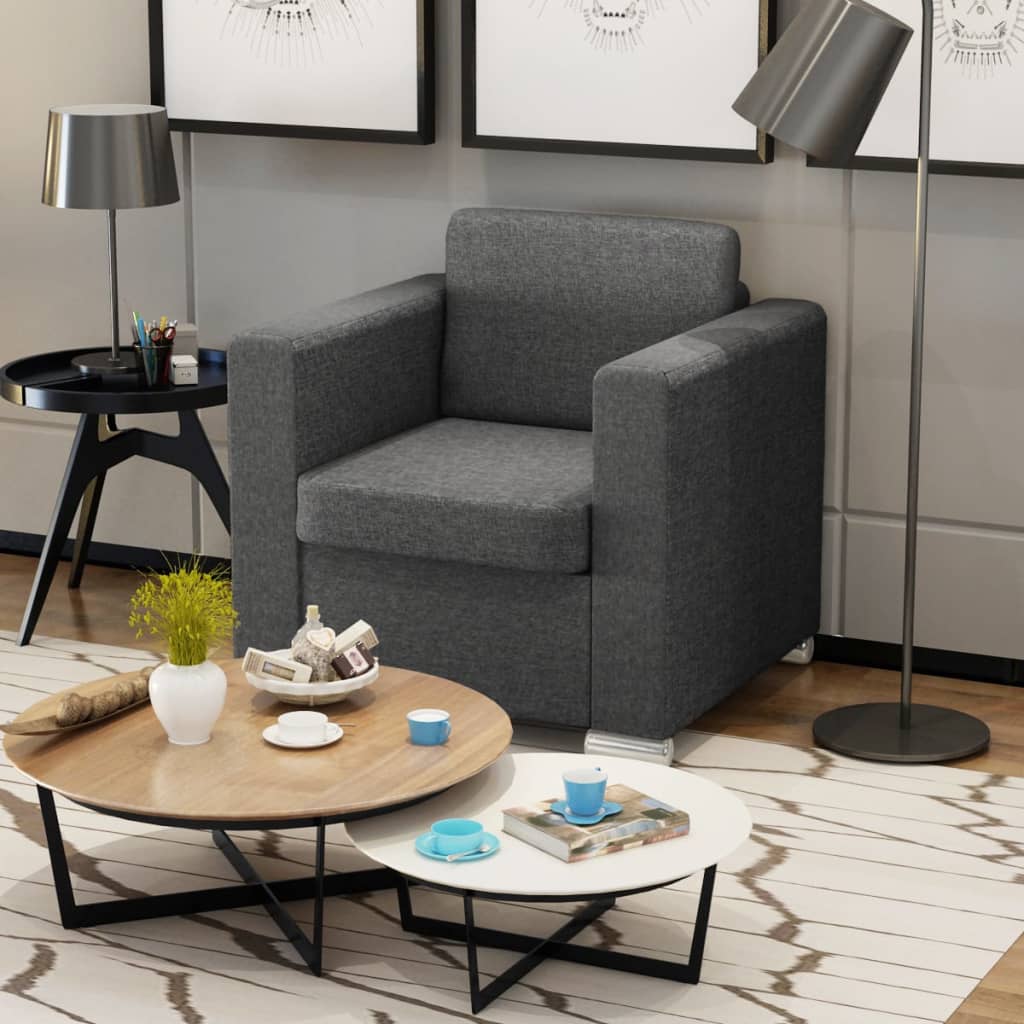 Fauteuil stof donkergrijs