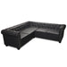 Hoekbank 5-zits Chesterfield-stijl kunstleer zwart