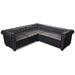 Hoekbank 5-zits Chesterfield-stijl kunstleer zwart