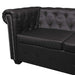 Hoekbank 5-zits Chesterfield-stijl kunstleer zwart