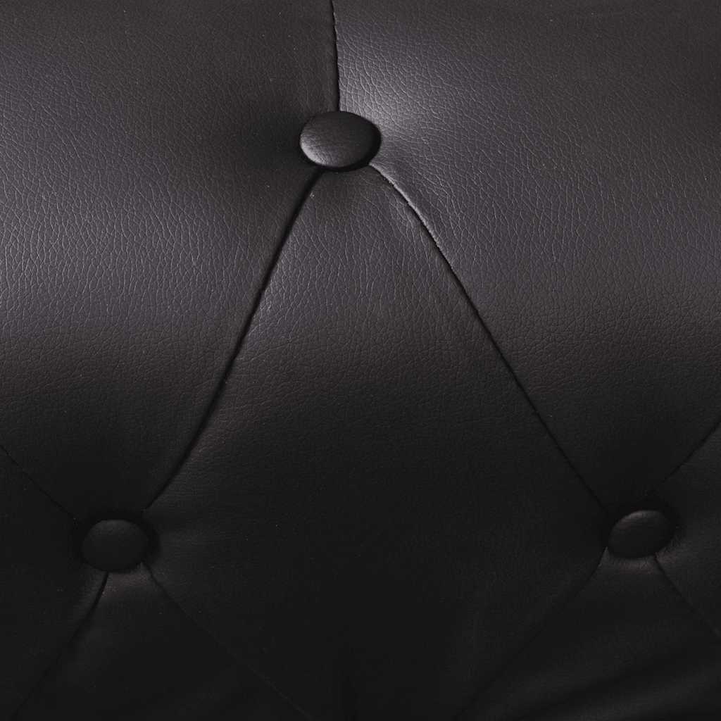 Hoekbank 5-zits Chesterfield-stijl kunstleer zwart