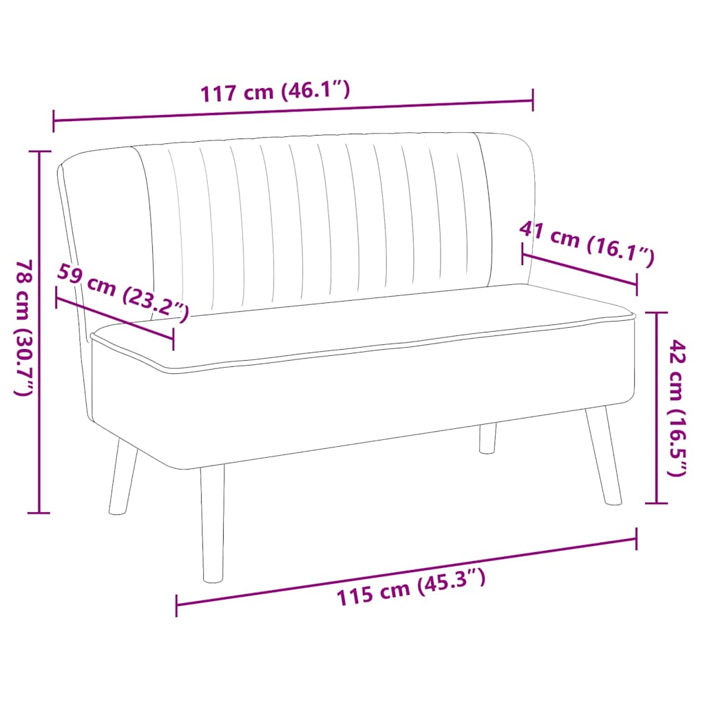 Bank 117x55,5x77 cm stof groen