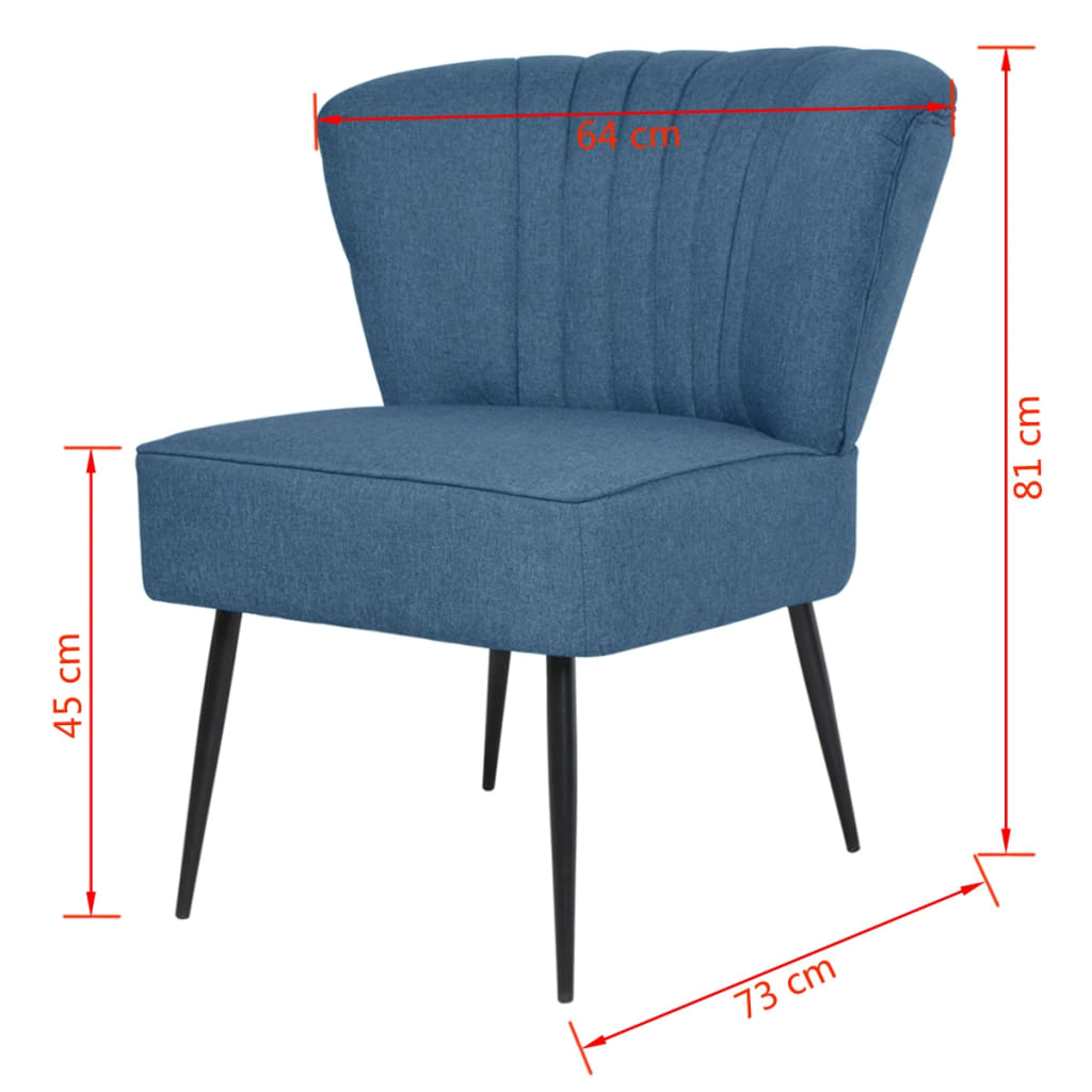 Cocktailstoel stof blauw