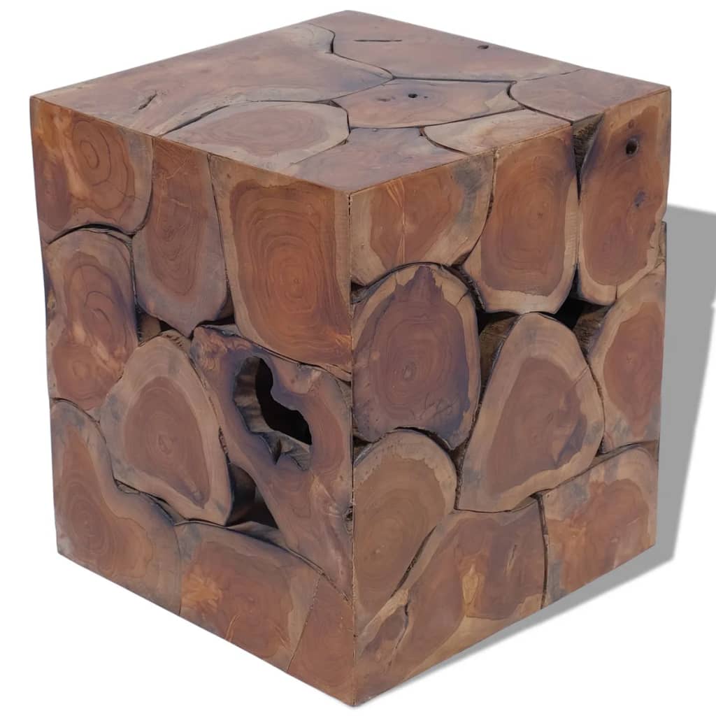 Krukken 2 st. 40x40x45 cm massief teakhout bruin