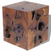 Krukken 2 st. 40x40x45 cm massief teakhout bruin