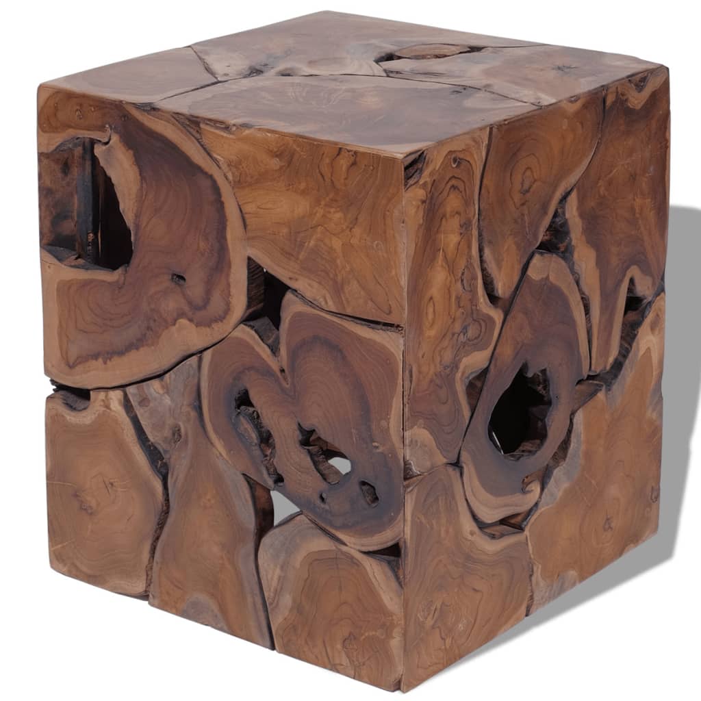 Krukken 2 st. 40x40x45 cm massief teakhout bruin