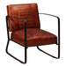 Loungestoel echt leer bruin
