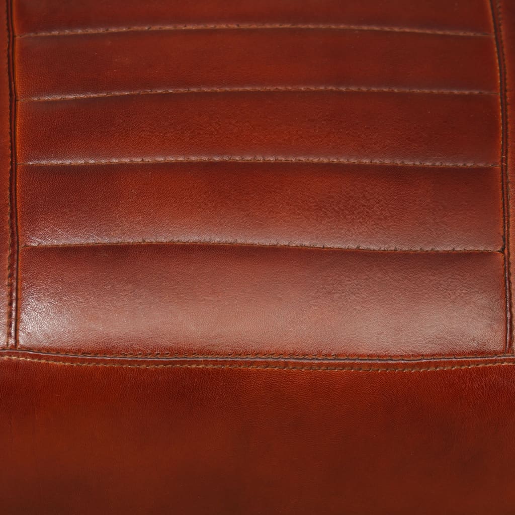 Loungestoel echt leer bruin