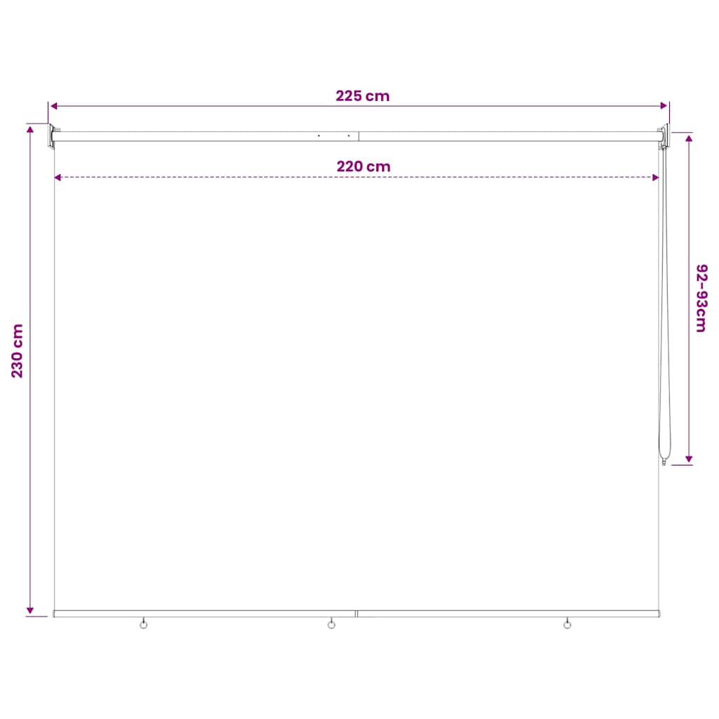 Rolgordijn voor buiten 225(B)x230(H) cm beige
