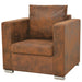 Fauteuil kunstsuède bruin