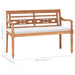 Bank Batavia Met Kussens 120 Cm Teakhout Wit