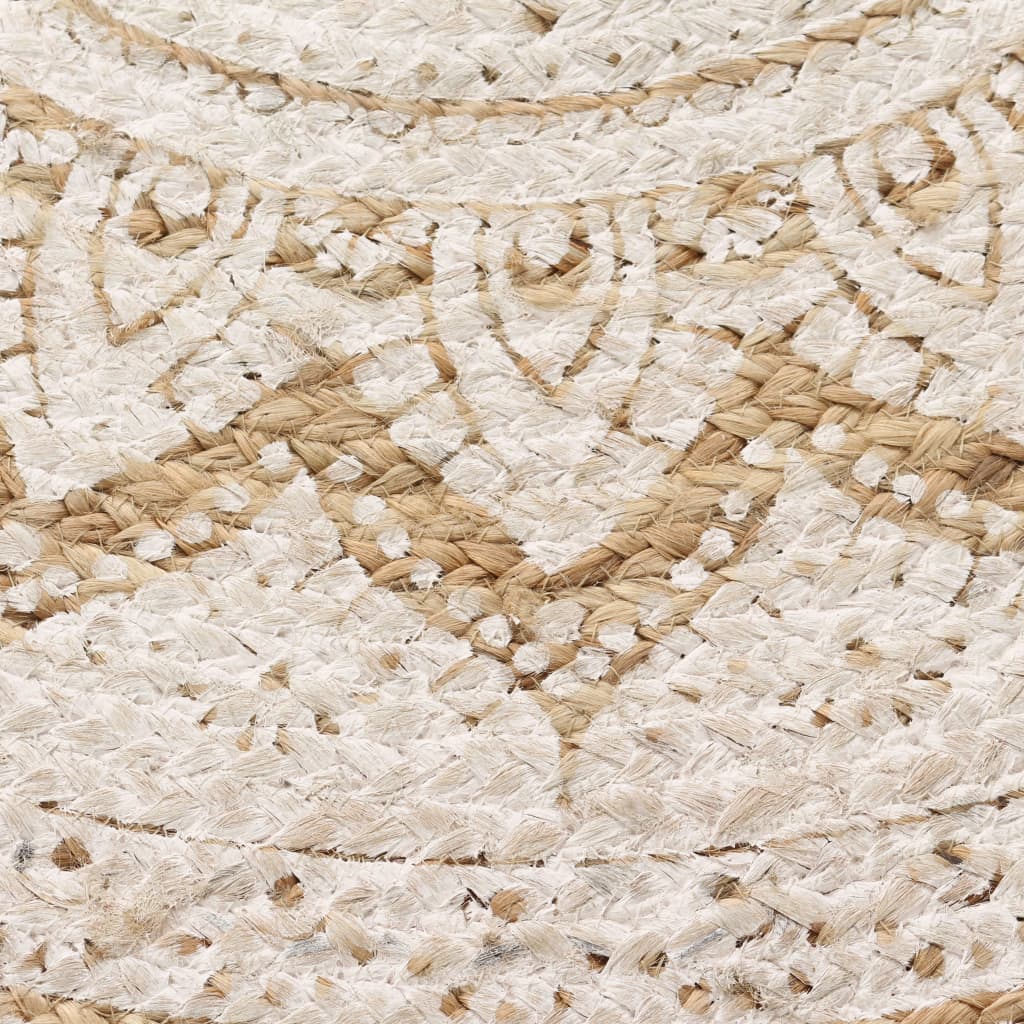 Tapijt met print rond 150 cm gevlochten jute