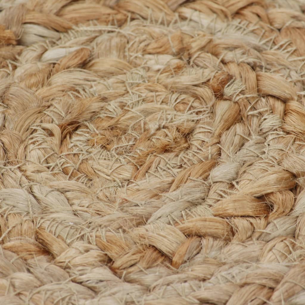 Tapijt met ontwerp rond 90 cm gevlochten jute