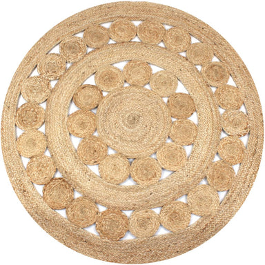 Tapijt met ontwerp rond 120 cm gevlochten jute