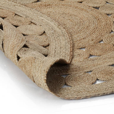 Tapijt met ontwerp rond 120 cm gevlochten jute