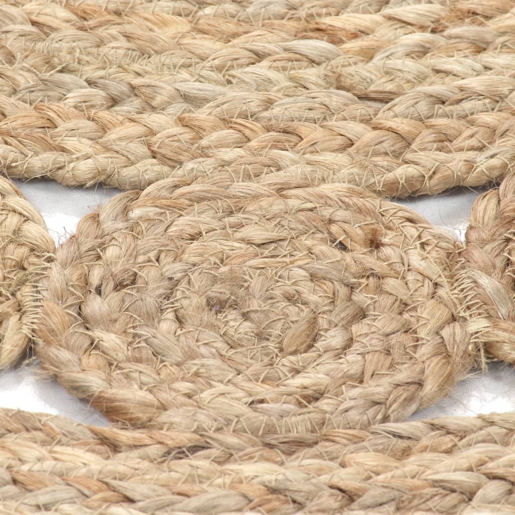 Tapijt met ontwerp rond 120 cm gevlochten jute