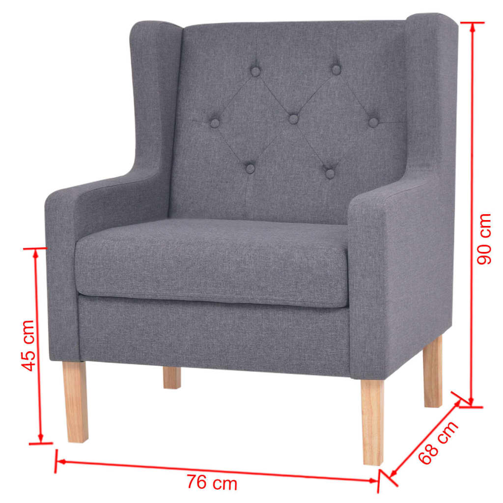 Fauteuil stof grijs