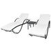 Ligbedden 2 st met tafel poly rattan zwart