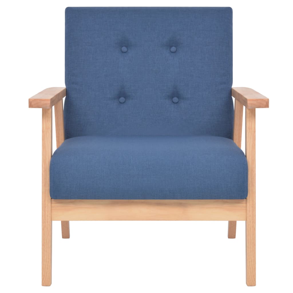 Bankstel stof blauw 2-delig