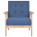 Bankstel stof blauw 2-delig