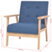 Bankstel stof blauw 2-delig