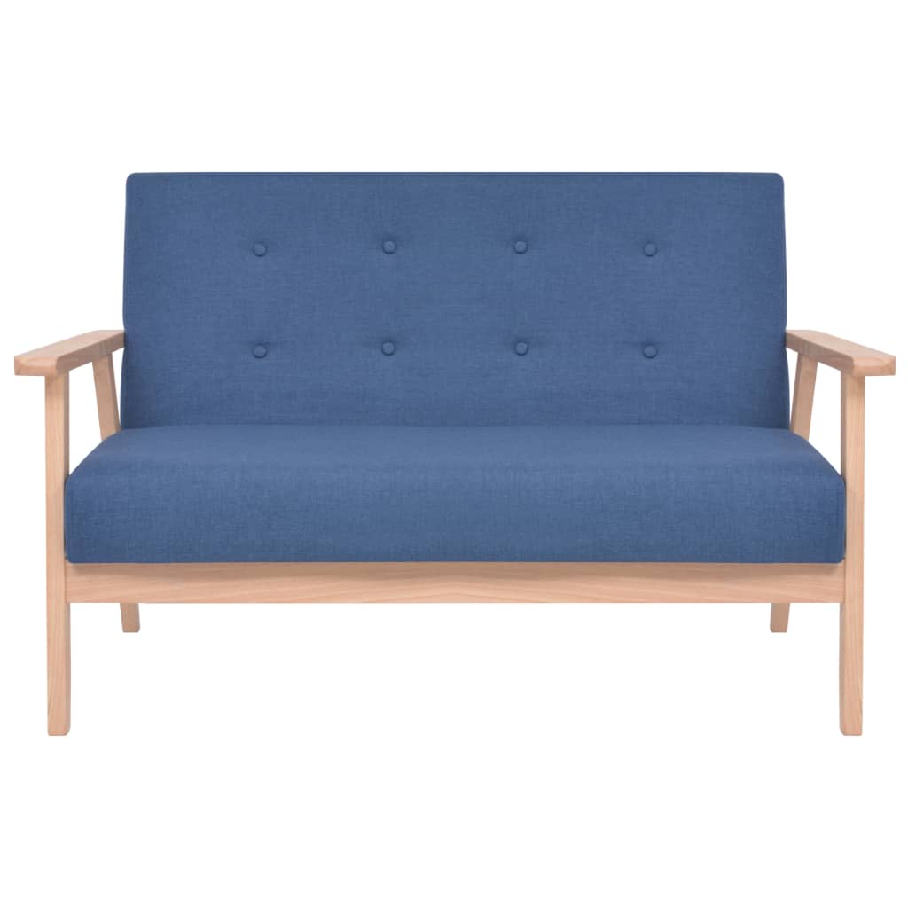 Bankstel stof blauw 3-delig