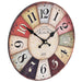 Wandklok vintage stijl 30 cm meerkleurig