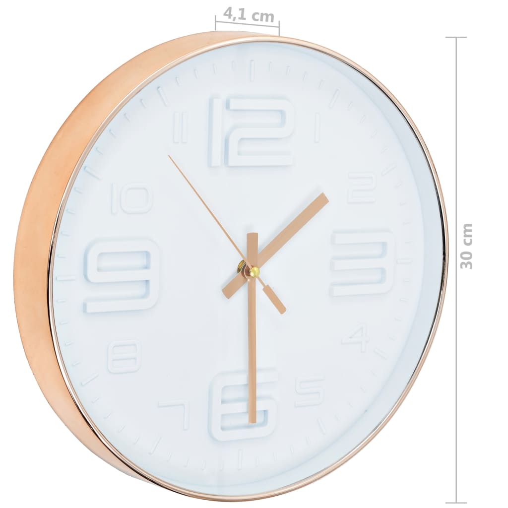 Wandklok koper-look 30 cm