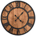 Wandklok vintage-stijl quartz-mechanisme XXL 60 cm hout metaal