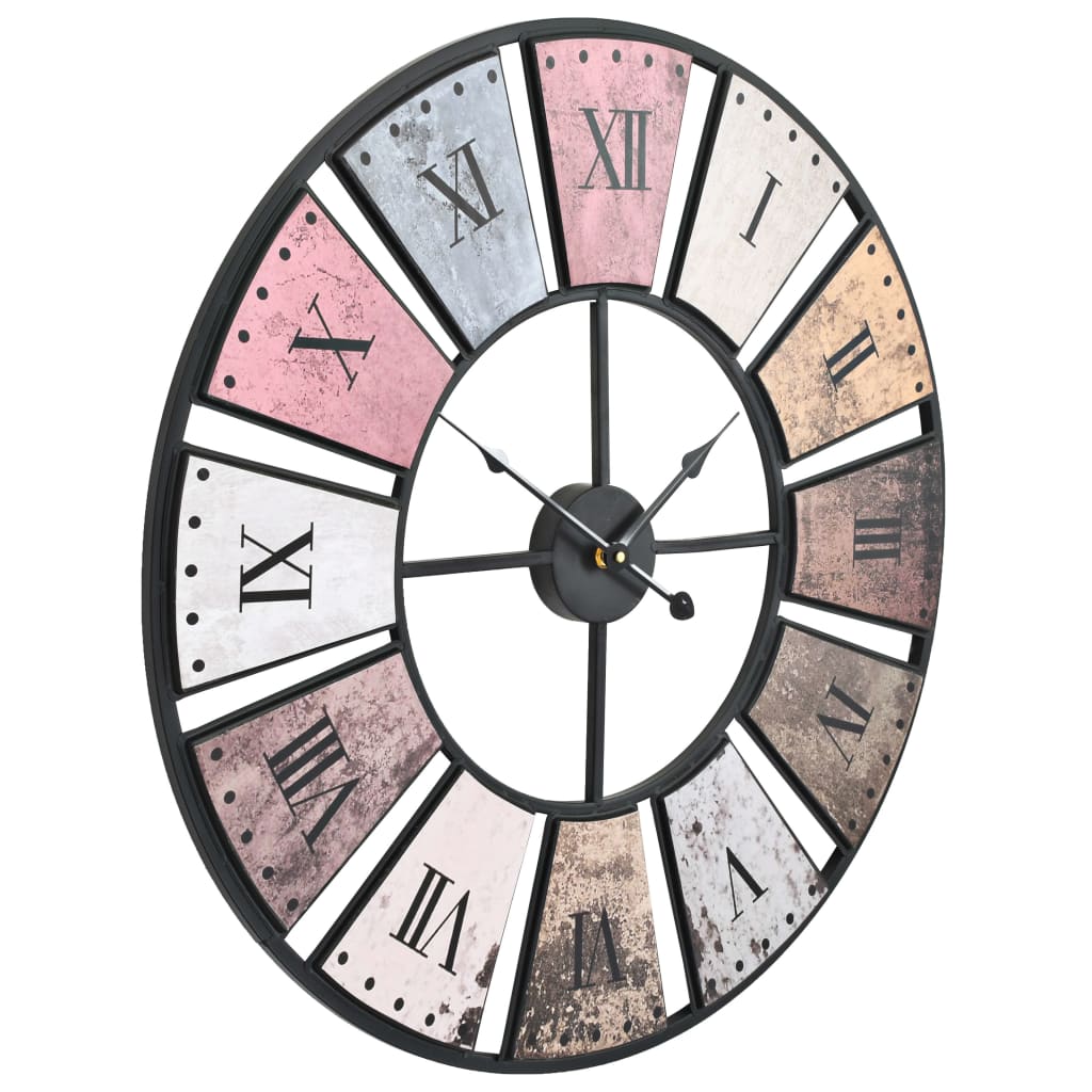 Wandklok vintage-stijl quartz-mechanisme XXL 60 cm metaal